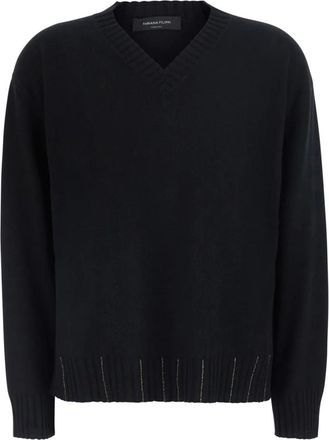 Fabiana Filippi Sweater - Dames - V-hals truien - Zwart - S - Wol - Truien & Vesten