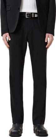 AllSaints Bay Flat Front Cotton Pants in Black at Nordstrom, Size 28