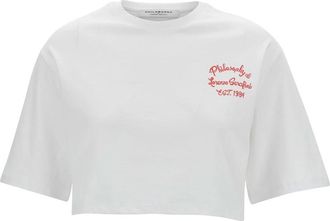 Philosophy di Lorenzo Serafini Logo Print Wit T-shirt - Dames - T-shirts - Wit - XS - Katoen - Tops