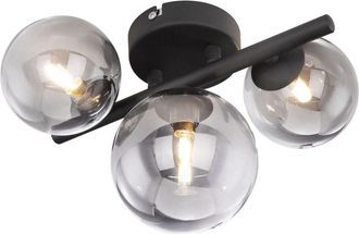 Globo Lighting Plaf&oacute;n - Riha - Negro - Vidrio - L&aacute;mpara De Vidrio De