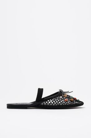 Bimba & Lola Mesh Slingback Ballerina With Stones in Black at Nordstrom, Size 36