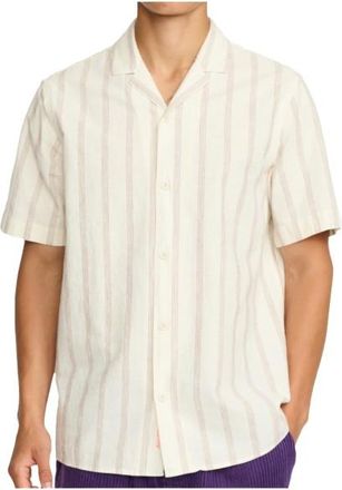 Revolution Cuban Shirt Striped S/S Hemd f&uuml;r Herren | wei&szlig;