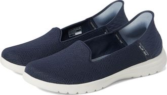 Skechers Womens On-The-Go Flex Astonish Slip-On Sneakers, Navy Textile, 7 UK