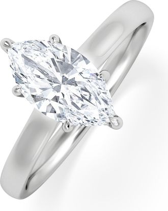 The Diamond Store Amora Marquise 1.07ct Hidden Halo Lab Diamond Engagement Ring F/VS Set in Platinum