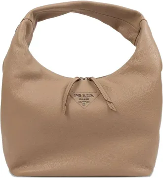 Prada medium leather shoulder bag - men - Grained Leather - OS - Neutrals
