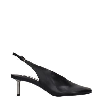 Jil Sander Black Leather Womens Pumps