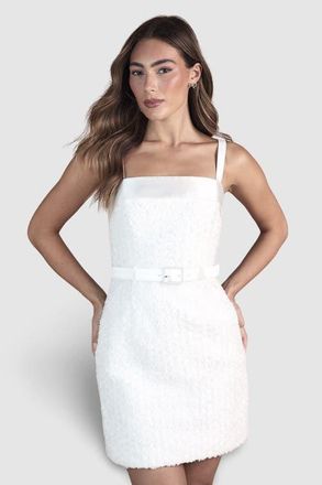 Coast Strappy Embellished Mini Dress in Ivory at Nordstrom, Size 14