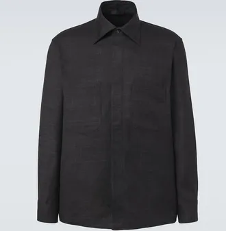 Saman Amel Regis silk shirt jacket