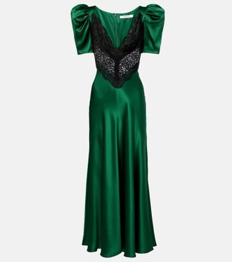 Rodarte Lace-trimmed silk cocktail dress