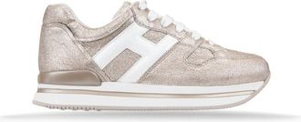 Hogan Gelamineerde leren vetersneakers - Dames - Sneakers - Roze - 34 EU - Leer - Schoenen
