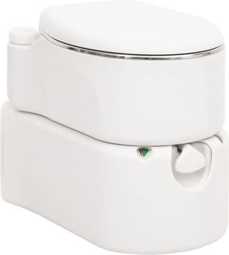 vidaXL Vidaxl - Inodoro De Camping Integrado Hdpe Y Acero Blanco 24+17 L