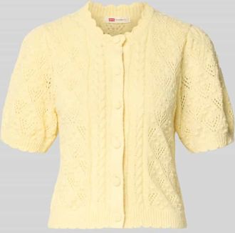 Levi's Regular Fit Cardigan aus Baumwoll-Mix in Pastellgelb, Gr&ouml;&szlig;e XS