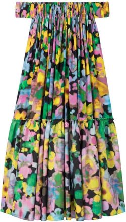 AZ FACTORY Gaia Off-Shoulder Midi Jurk - Dames - Casual kleedjes - Veelkleurig - S - Kleedjes
