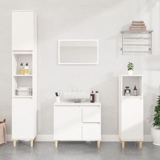 Berkfield Home 3 Piece Bathroom Cabinet Set White Engineered Wood