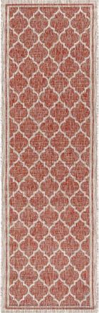 Jonathan Y Designs Trebol Moroccan Trellis Textured Weave Indoor/Outdoor Area Rug in Red/beige at Nordstrom, Size 3Ft 0In X 5Ft 0In