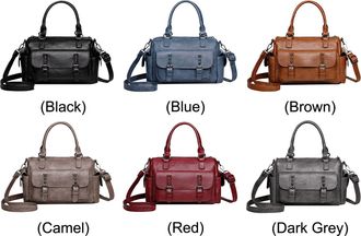 Generic Shoulder Bag PU Leather Tote Bag Designer Top Handle Purse for Women (Blue)