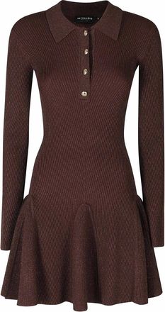 Retrof&ecirc;te Biona gebreide jurk - Dames - Jurken - Bruin - Maat: S Nylon