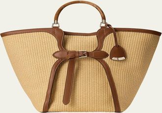 Ralph Lauren Collection The Ralph Large Raffia Tote Bag