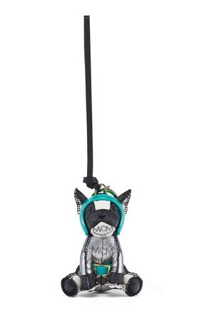 MCM Aren Space Bulldog Charm in Visetos in White at Nordstrom