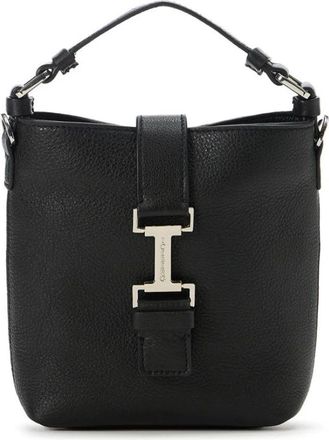 Iceberg Kalfsleren Schoudertas met Gesp - Dames - Handtassen - Zwart - ONE Size - Leer - Tassen