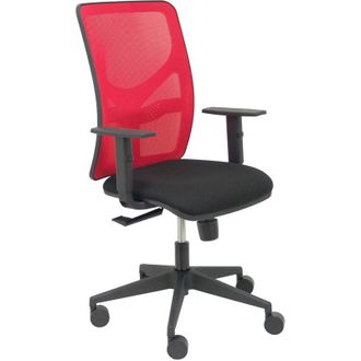 Piqueras y Crespo Silla Motilla Malla Roja Asiento Bali Negro Brazo Regulable