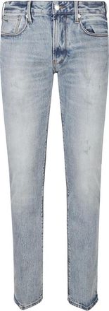 Emporio Armani Heren, Jeans, Blauw, Maat: W34 Katoen
