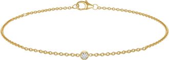 MAX + STONE 10K Yellow Gold Lab Grown Diamond Bracelet with 7.5-9.5 inch Adjustable Chain