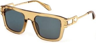 Just Cavalli Glanzend Beige Zonnebril Grijze/Groene Lenzen - unisex - Zonnebrillen - Beige - 53 MM - Accessoires