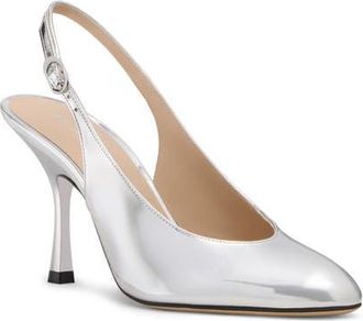 Stuart Weitzman Madison Slingback Pump 85 in Silver at Nordstrom, Size 10