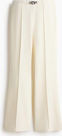 H&M Bootcut Ponte Di Roma Trousers in Cream at Nordstrom, Size Xx-Small