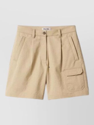 Miu Miu ripstop shorts belt loops cargo pockets