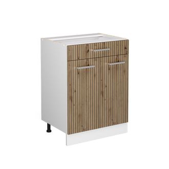 Vicco Mueble Bajo De Cocina R-line, Roble Artesanal, 60 Cm Con Caj&oacute;n, Sin Encimera Vicco