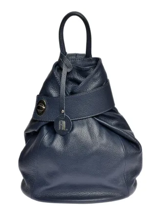 Anna Luchini Blauw Rundleer Tas