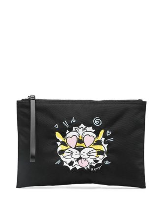 Kenzo large Tiger clutch bag - Black
