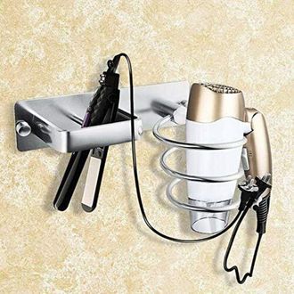 OEM Soporte Para Secador De Pelo, Soporte De Aluminio Para Secador Y Plancha De Pelo, Estante De Almacenamiento Para Secador De Pelo Montado En La Pared P