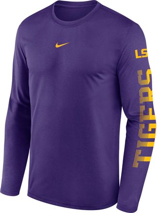 Nike LSU Primetime Stack Legend Nike Mens Dri-FIT College Long-Sleeve T-Shirt in Purple | NKGT51LLSN-EKV