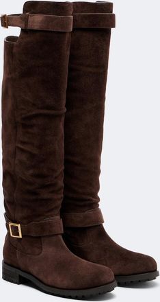Jimmy Choo London Biker suede over-the-knee boots
