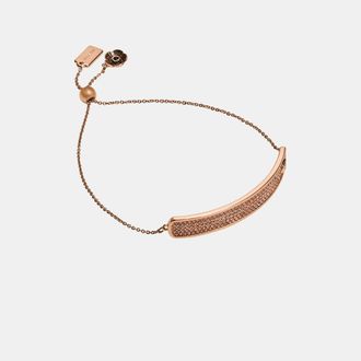 Coach Womens Pave Slider Bracelet - Gold Metal - One Size