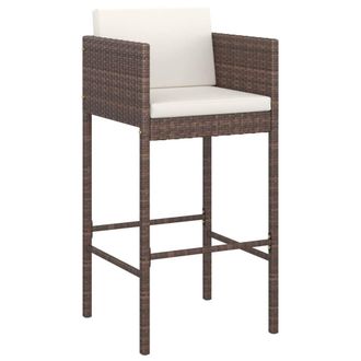 Berkfield Home Decorative 5 Piece Garden Bar Set with Cushions Poly Rattan Brown