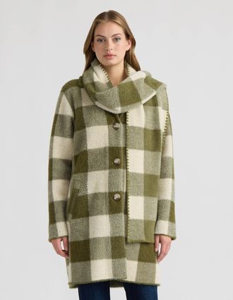 NVLT Womens Eyelash Coatigan with Scarf