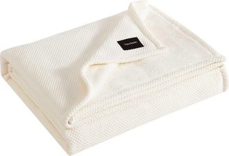 Vera Wang Chenille Jacquard Plush Throw Blanket in Light Beige at Nordstrom Rack, Size Full/queen