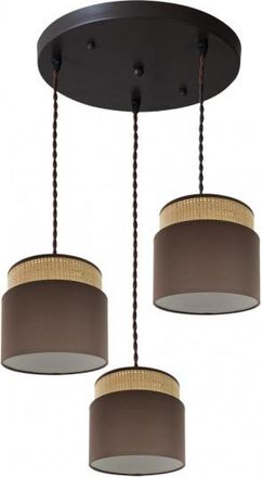 Fabrilamp Plafon Marron/natural Modelo Kandy 3l Regulable - Fabrilamp