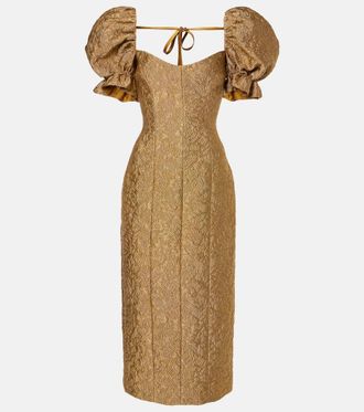 Markarian Farrah floral brocade midi dress