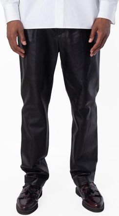 Bally Black Leather Trousers, Brand Size 50 ( Waist Size 34 )