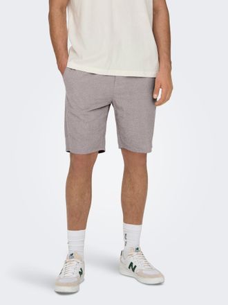 Only & Sons Shorts ONLY & SONS ONSLINUS 0007 COT LIN SHORTS NOOS, Herren, Gr. XXL, N-Gr, bungee cord detail:two tone (wei&szlig;), Web, Obermaterial: 75% Baumwolle, 25%