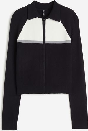 H&M Cardigan mit Zipper - Schwarz