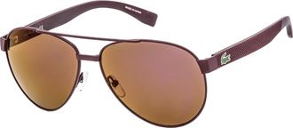 Lacoste Mens Lacoste Matte Red Framed Brown Lensed Sunglasses - Size: ONE size