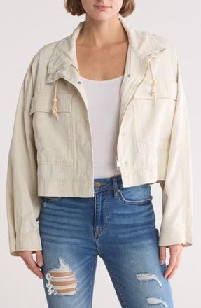 Vigoss Crop Cargo Jacket in Ecru at Nordstrom Rack, Size X-Large