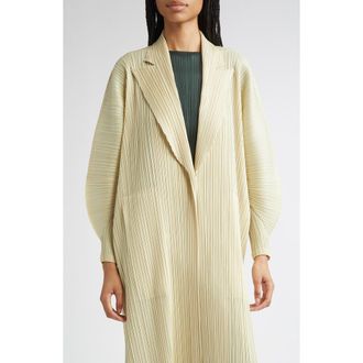 Pleats Please Issey Miyake Monthly Colors December Pleated Coat in Ivory at Nordstrom, Size 5