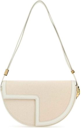 Patou Two-Tone Canvas And Leather Le Patou Shoulder Bag